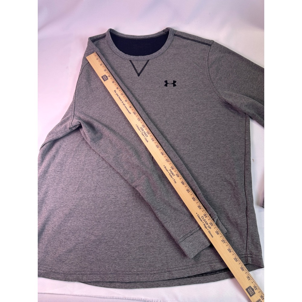 Under Armour Men's Long Sleeve Shirt - Gray with Black Logo - Picture 7 of 8